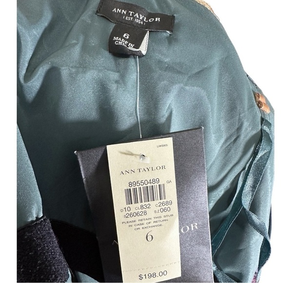 NWT Ann Taylor- Abstract Print Strapless Dress w/ Built In Bra - Size 6 - Picture 8 of 10